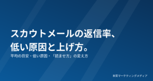 スカウトメールの返信率が低い原因と上げ方